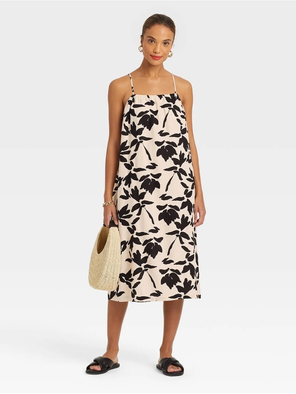 A New Day Linen Tank Midi Dress